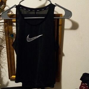 Nike Black Athletic Top with White Accents